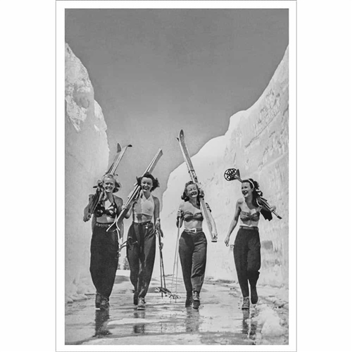 Babes, Sun And Skiing 1940s Ski Poster