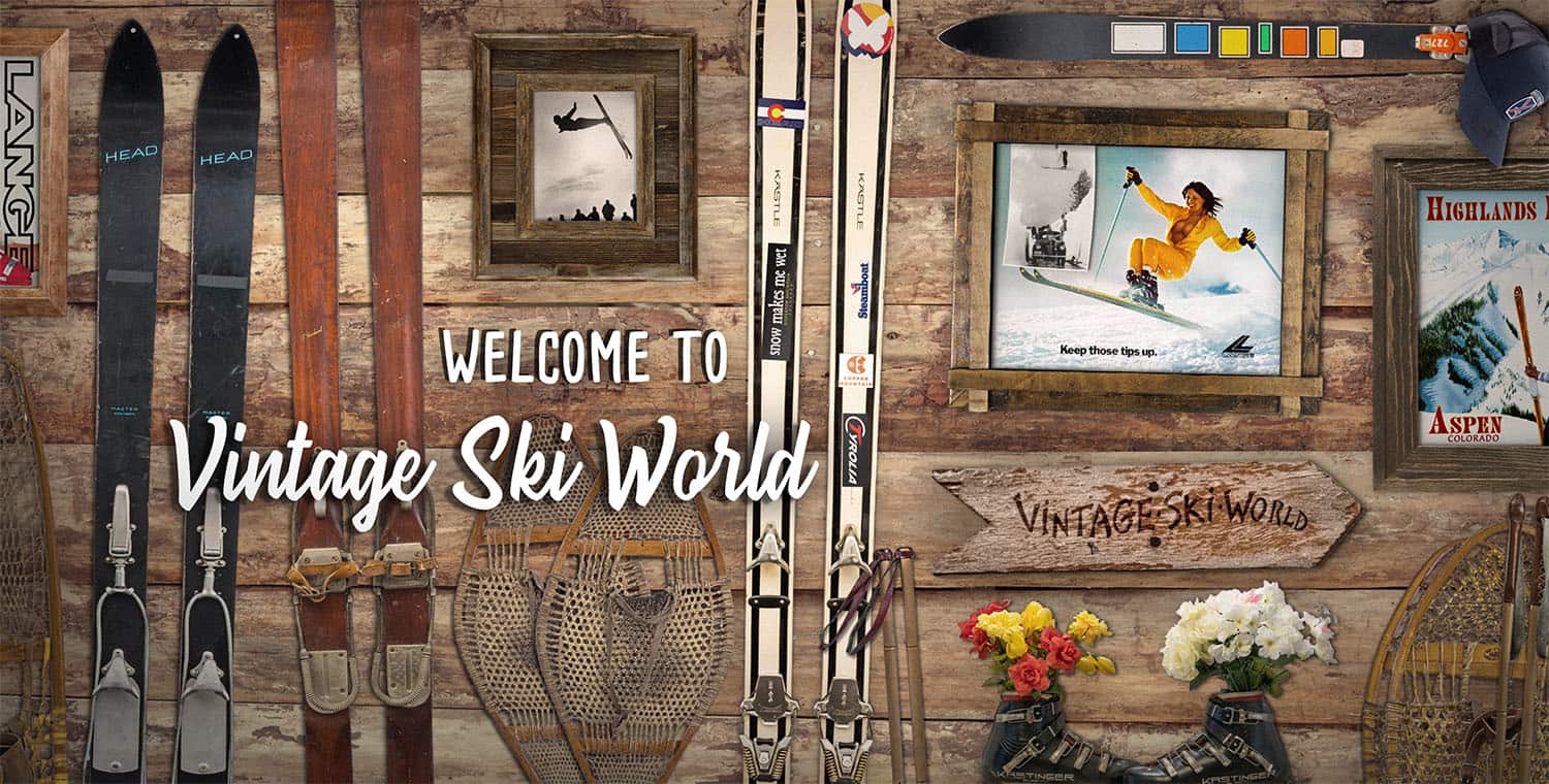 Lodge Decor, Ski Posters, Wood Skis, Gifts for Skiers